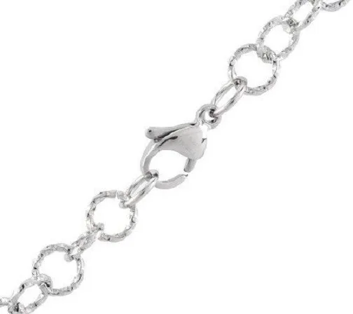 QVC Steel by Design 36"  Long  Round Twisted Sparkle Rolo Chain Necklace