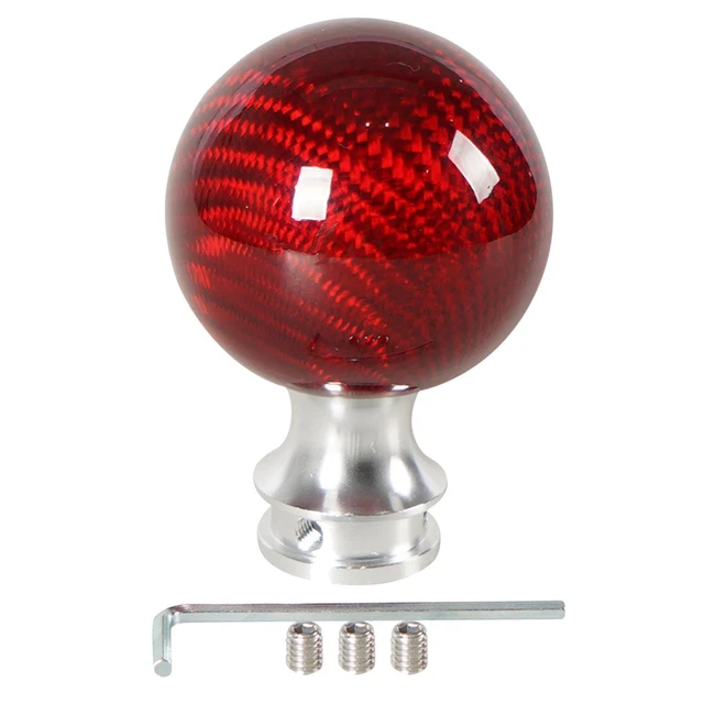 Muge Racing Pomello Cambio Universale In Fibra Di Carbonio - Sfera Nera Con 3 Adattatori