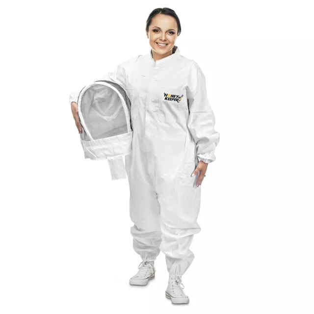 Professional Cotton Full Body Beekeeping Suit w/ Supporting Veil Hood - X Large