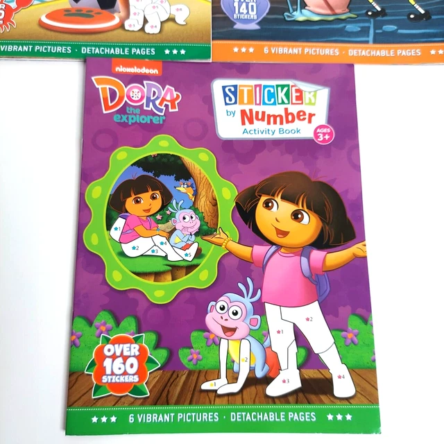NICKELODEON PAW PATROL/DORA/SPONGEBOB Sticker By Number Activity Books