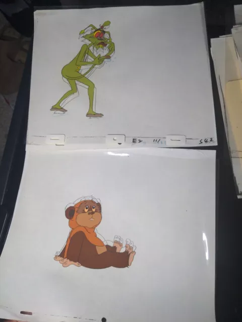 VINTAGE EWOKS animation cels BACKGROUND production art  Star Wars Animated I8
