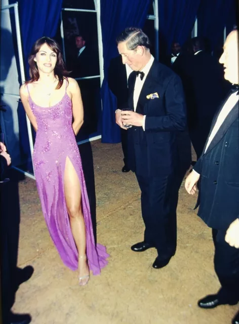 LIZ HURLEY & PRINCE CHARLES - Original 35mm COLOR Slide - 1999