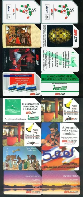 Lotto di 16 schede telefoniche figurate SIP/TELECOM usate scadenza 1991/96.