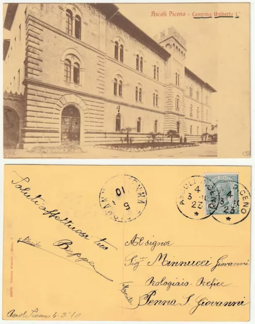 Ascoli Piceno - Caserma Umberto I� - Viagg. 1910 -2399-
