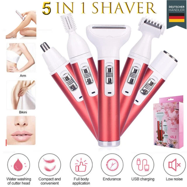 Rasoio elettrico donna 5 in 1 ladyshaver rasoio donna tagliacapelli corpo