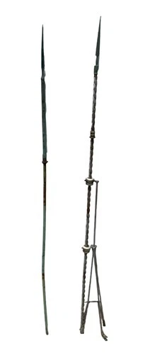 2 Lightning Rods, Weathervane Finials No Arrow Ball Vintage Barn Farm A40