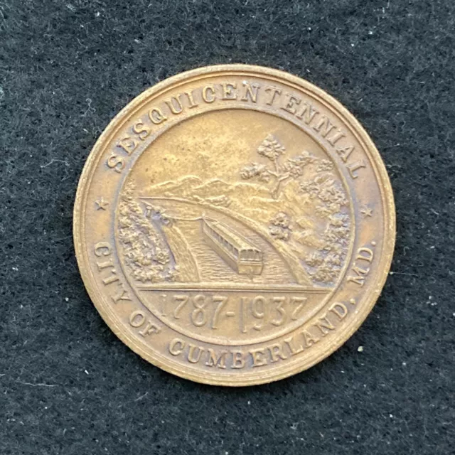 1937 City of Cumberland Sesquicentennial of the Constitution Bronze Medallion