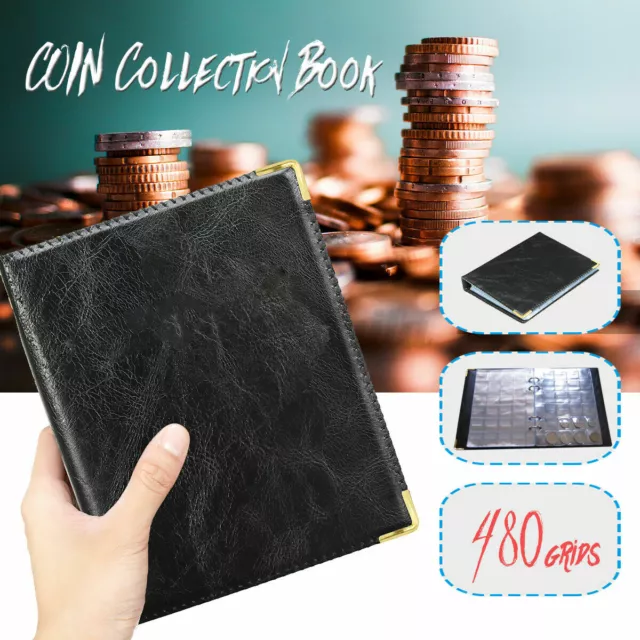 480 Pocket Coins Storage Book high-capacity Collection Album Folder Money Holder 3