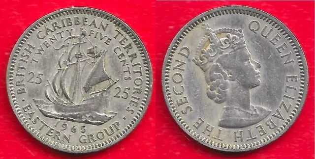 British Carribean Territories . 25 Cents 1965