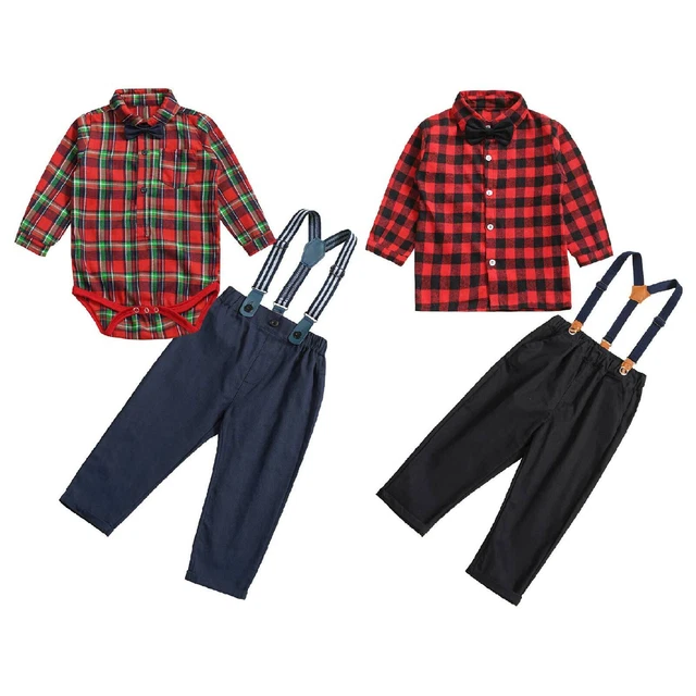 Camicia babbotto bambino pantaloni sospesi abito festa vintage abito da gentiluomo