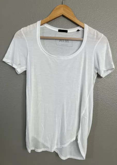 ATM Anthony Thomas Melillo Sweetheart Scoop Neck T-Shirt White Size XS/TP