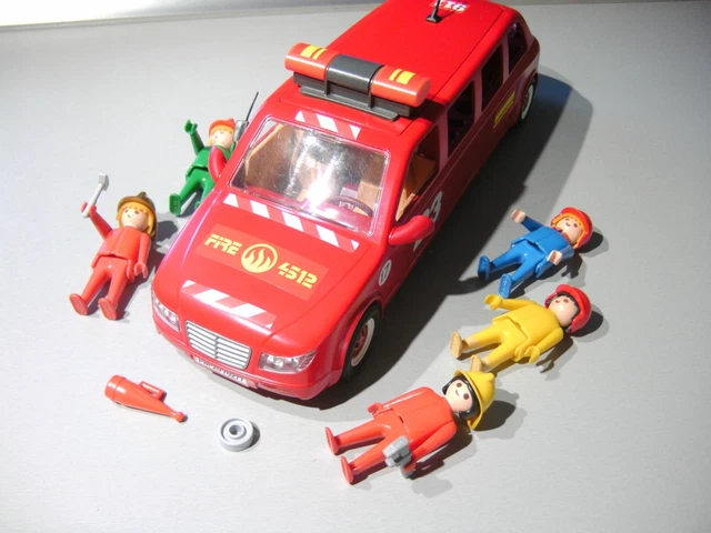 Lot X3  Playmobil Vehicule Voiture Sapeurs Pompier 911 Mercedes Limousine