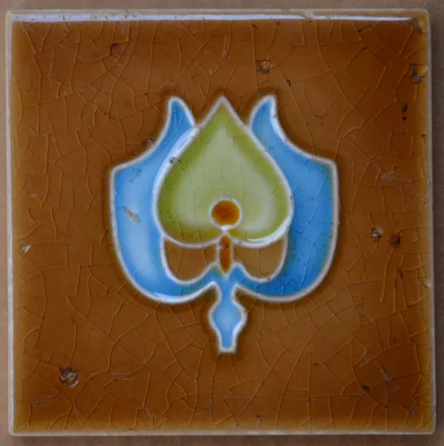 England - Antique Art Nouveau Majolica Tile C1900