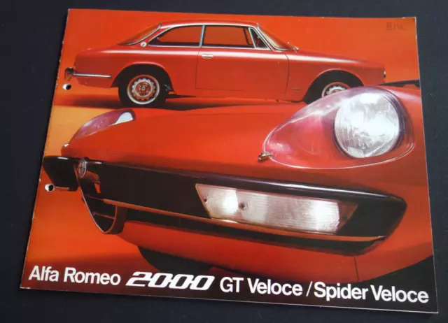 ALFA ROMEO 2000 GT VELOCE + SPIDER VELOCE...24-Seiten-Prospekt..RAR + TOLL..1971