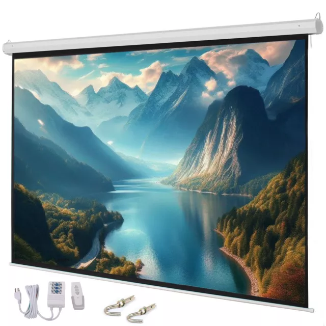 100 inch Electric Pull Down 4:3 Projection Screen 4K 1080P with Remote Control