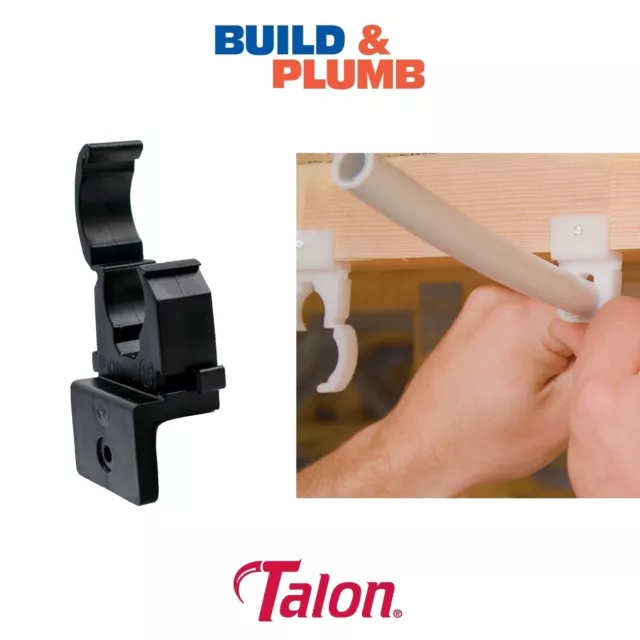 Talon Nail In Hinged EZ Joist Pipe Fixing Clips | Black | 15mm/22mm