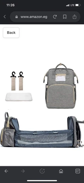 3 in 1 Baby Diaper Bag Backpack Foldable Travel Bag with Bassinet for Boy Girl