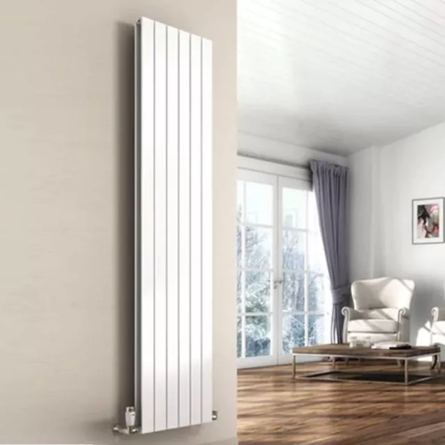 Reina Flat Double Designer Vertical Radiator 1600mm H x 366mm W - White 3