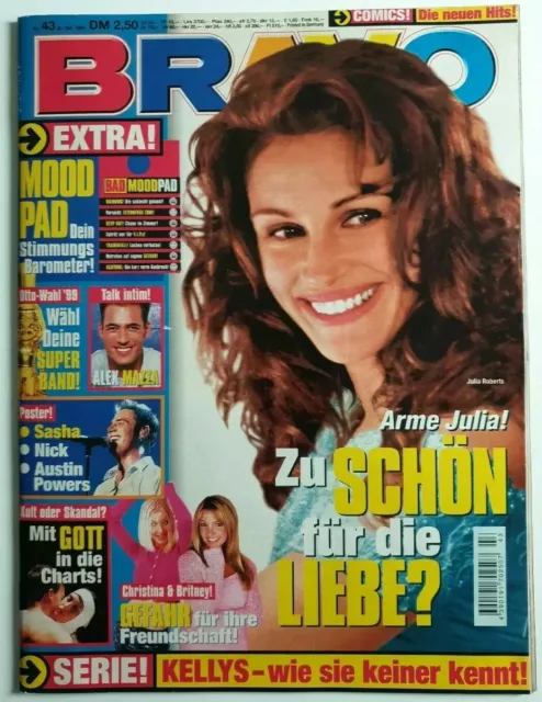 Bravo 43 vom 20.10.1999 Julia Roberts /  Paddy Kelly / Jennifer Lopez (B308)