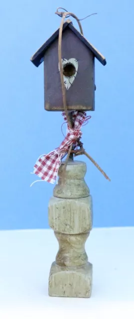 Vintage - Wooden Birdhouse - 6 1/2 inches tall