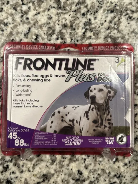 Dog Flea Treatment - FRONTLINE Plus for Dogs 45-88 Pounds- 3 monthly Doses