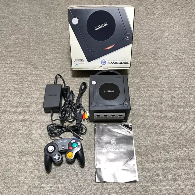 Nintendo GameCube Black Game Console DOL-001 Box NTSC-J  Japan Tested working