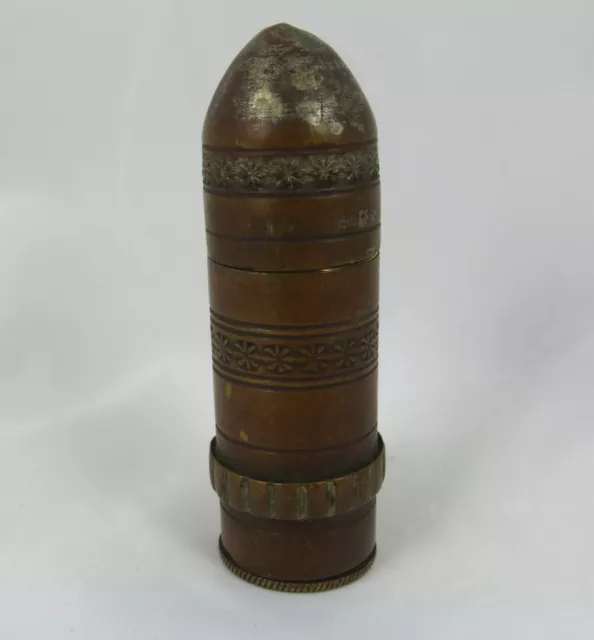 WW1 Trench Art Shell Shaped Cigarette Lighter