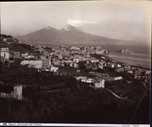 Tirage Vintage Panorama De Naples Circa 1880 - Format 19,5x25,5 Cm