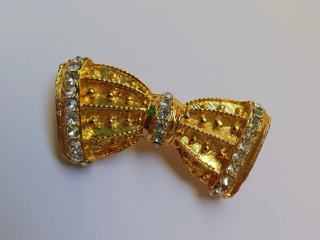 Broche Vintage Nœud De Feuilles – Métal Argenté Avec Perles Turquoise Et Strass Aurora – Occasion