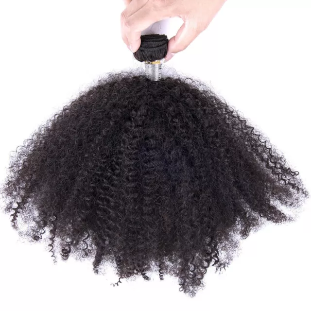 Mongolian Afro Kinky Curly Human Hair Weave 100% Virgin Hair Brazilian Hair Weft 3