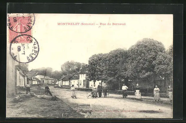 CPA Montrelet, Rue de Berneuil 1908