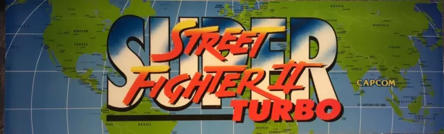 Super Street Fighter II Turbo Arcade Marquee 26"x8"