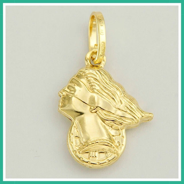 Pendentif En Or Jaune 18 Carats - 3,72g, Rond 20mm, Occasion Bon état