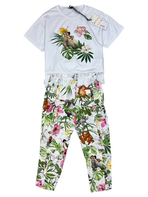 Monnalisa Trousers Top Pants Tshirt Set RRP Â£239 AGE 6 Years Jungle Girls A542