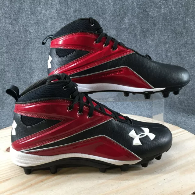 Under Armour Shoes Mens 13.5 Football Cleats Sneakers Red Mid Top 1220811-062