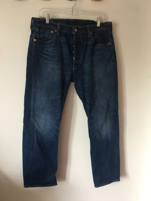 Levis 501 XX Button Fly Blue Denim Jeans Mens Size 36 x 30 Excellent Condition