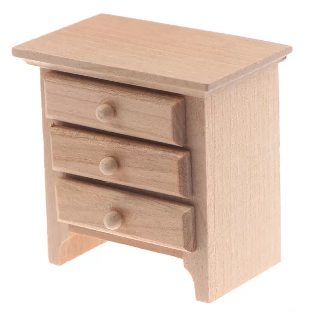 1/12 Dollhouse Miniature Wood Bedside Cabinet Model Furniture Accessories JwP Sp