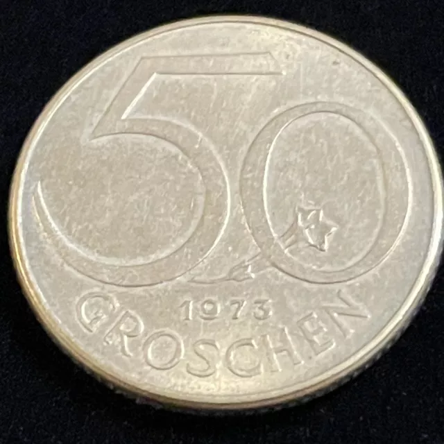 Austria 50 Groschen Coin 1973 Second Republic Aluminum Bronze 19.5mm KM # 2889 5