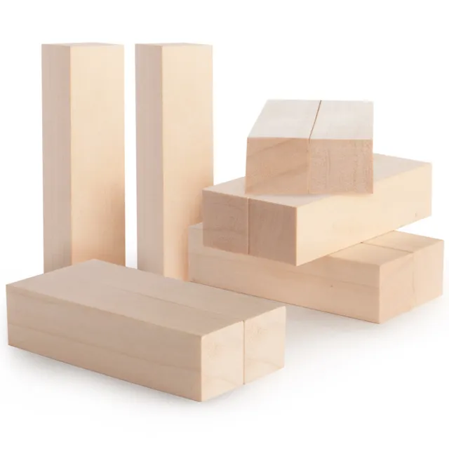 10Pcs Basswood Wood Carving Block Soft Block Portable Unfinished DIY Art Craft◉◉
