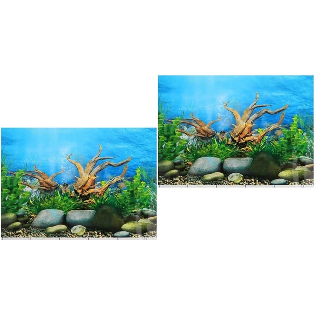 2x fond d'aquarium  fond d'aquarium image de décalque de réservoir de poissons