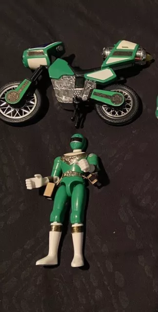 POWER RANGERS ZEO Jet Cycle Green Ranger Figure w/ Motorcycle 1996 ...
