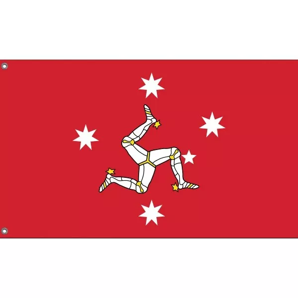Australian-Manx Flagge I einzigartiges Design, 3x5 Fuß/90x150 cm, EU hergestellt 3