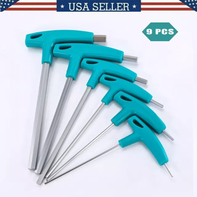 T-shaped Allen Wrench 9 Non-slip Hexagon Wrench Plastic Handle Crutch Type