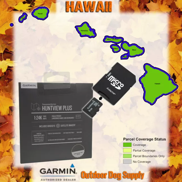 Garmin HuntView Plus Maps - HAWAII - Birdseye Satellite Imagery microSD 2023