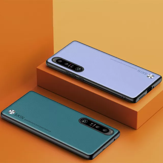 For Sony Xperia 1 V, Luxury Business Hybrid Leather Soft Rubber Case Cover