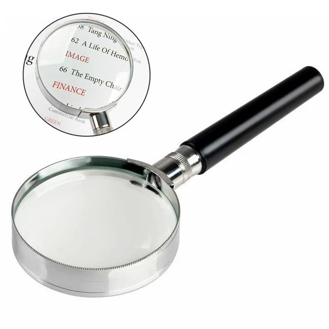 New Practical Magnifier 50mm Compact Glass Handle Magnification Magnifying