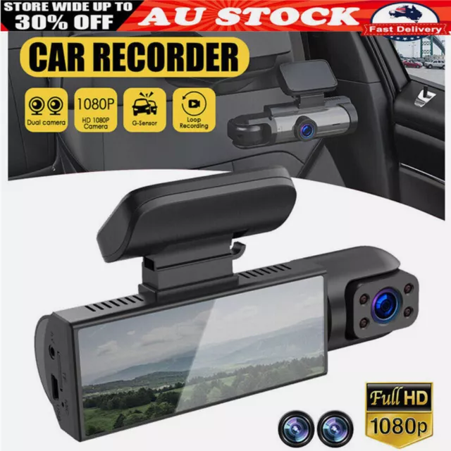 1080P Dual Lens Car Dash Cam G Sensor DVR Front and Rear Camera Video Recorder