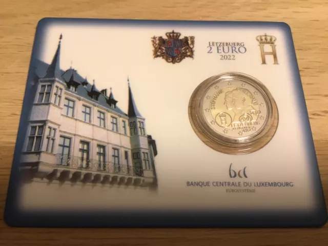 2 euro BU Luxembourg 2022 Mariage poinçon mdp commemorative coincard 7 500 ex