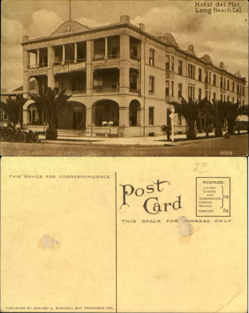 Hotel del Mar Long Beach California CA Edward Mitchell Pub. C1910