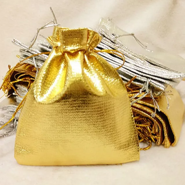 20pcs 7x9cm Candy Bag Gold Jewelry Pouch Wedding Birthday Party Organza Gift Bag